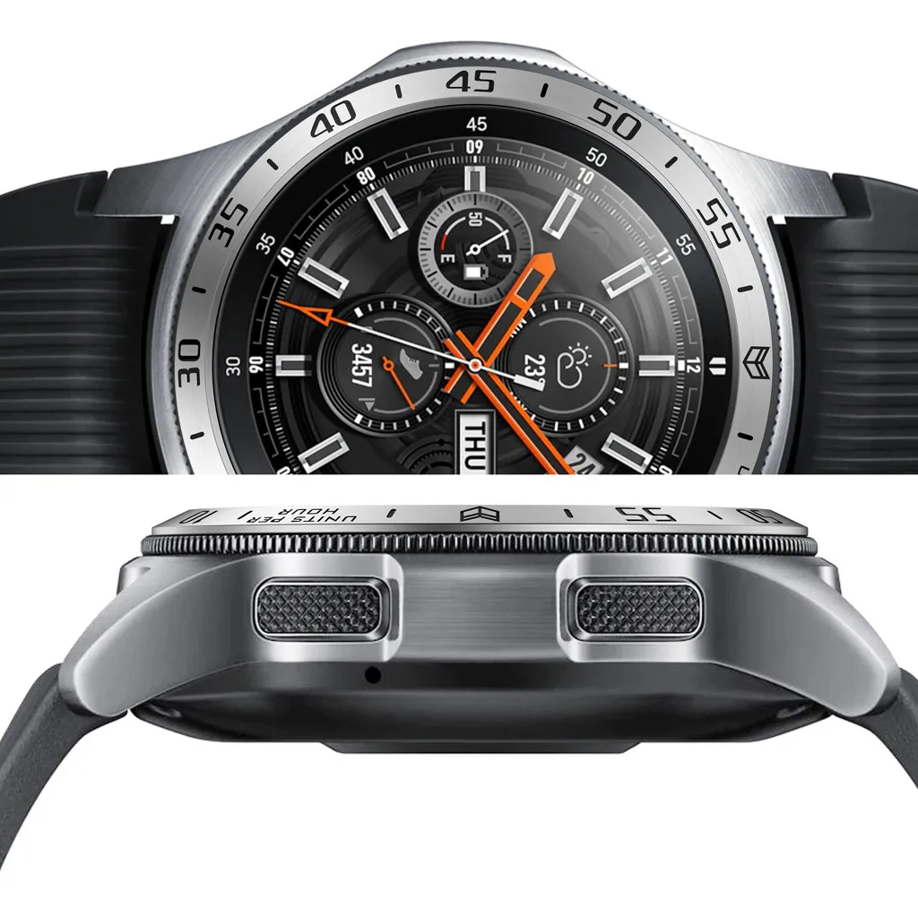 42 мм, 46 мм, серебряное кольцо-ободок для часов samsung Galaxy watch, для samsung gear S3, кольцо-ободок, клейкое покрытие, против царапин, металл# y4