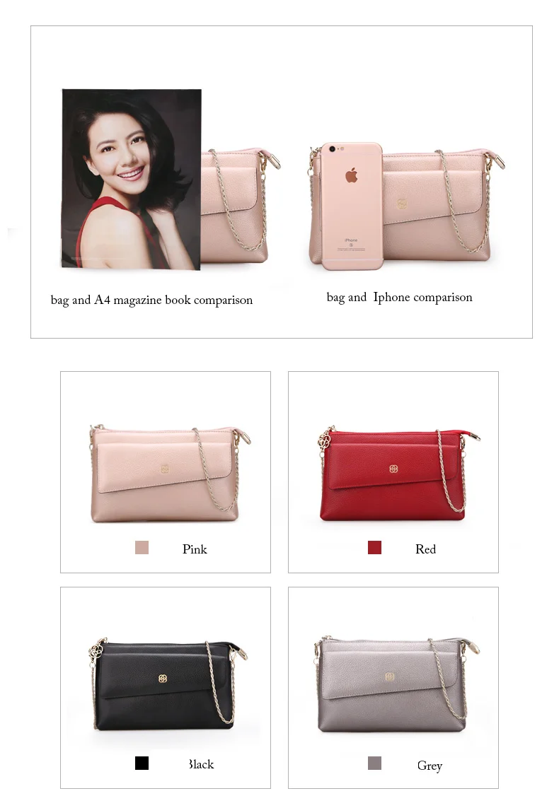 100%Genuine Leather Tote Women Shoulder Bag Envelope Top-Handle Lady Evening Bag Crossbody Package Wristlets Leisure Purs Clutch   H40102920 (11)