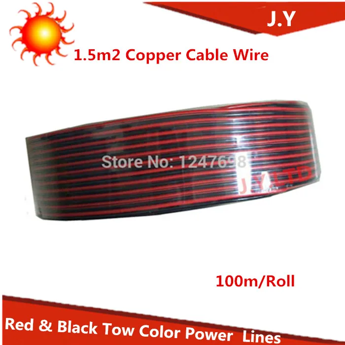 100M 1.5m2 Copper Cable Wire Led Power Cable/ Electric Super Low Price Sale Red &amp Black Tow Color Transmission Lines | Электронные