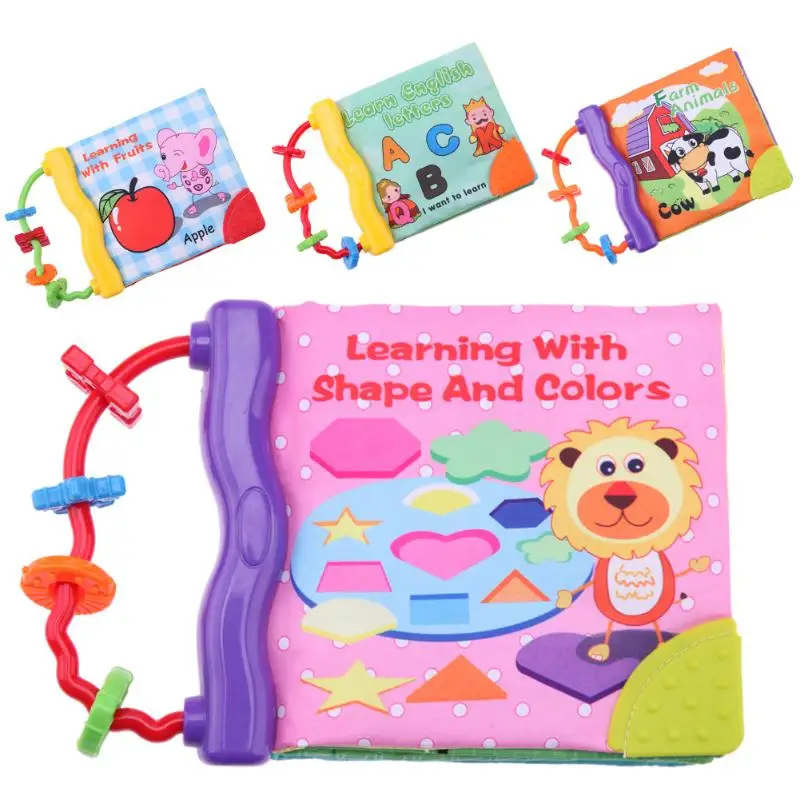 Rustle Sound Soft Cloth Book Infant Baby Early Leaning Book with Teether Rings Colorful Baby Rattles Toys Cognition Hand Book Rustle Sound Soft Cloth Book Infant Baby Early Leaning Book with Teether Rings Colorful Baby Rattles Toys Cognition Hand Book