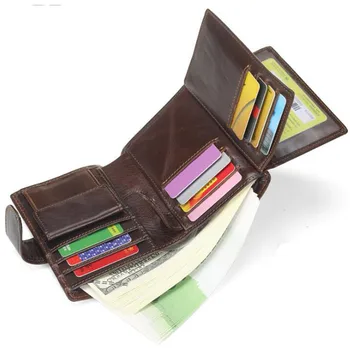 

Men Genuine Leather Wallet Male Short Coin Purse Bag Male Functional Card Holder Case Wallet Boy