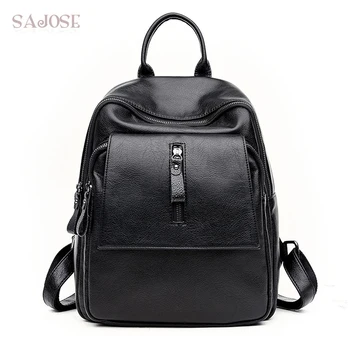 

Women Backpack School Bags for Teenagers Leather Backpack Women Hotsale Famous Brand Black Femal Shoulder Bag Drop Shipping