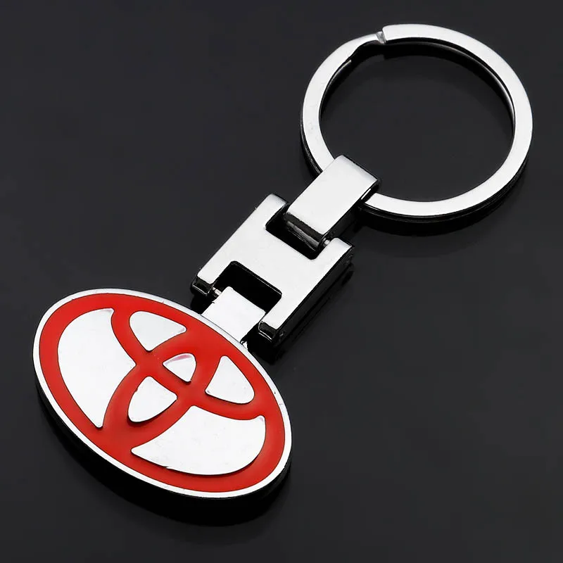 

Red Toyota car logo metal keychain advertising waist hanging key ring pendant