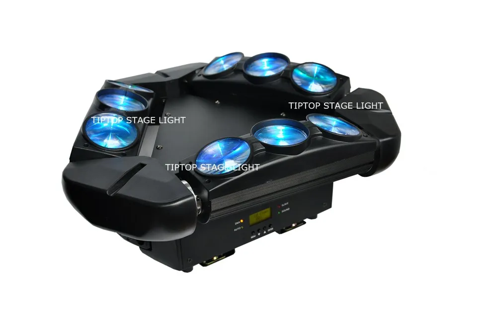 Бесплатная доставка TP-L1026 свет этапа 9 глаз 10 Вт RGBW паук луч света бесконечное вращение Sueper луч света 140 вт