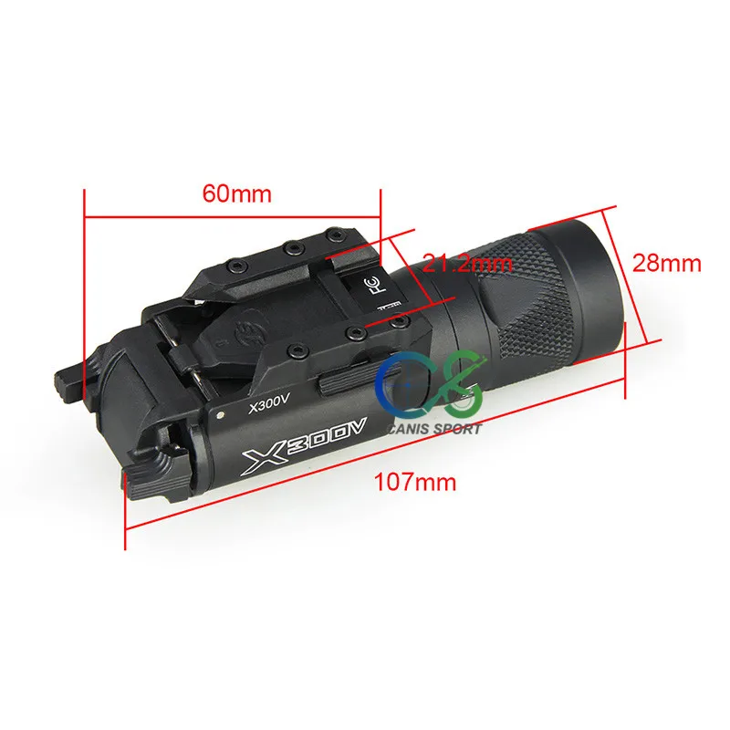 TRIJICON тактический флэш-светильник X300V светодиодный пистолет оружейный светильник для охоты стрельбы gs15-0070