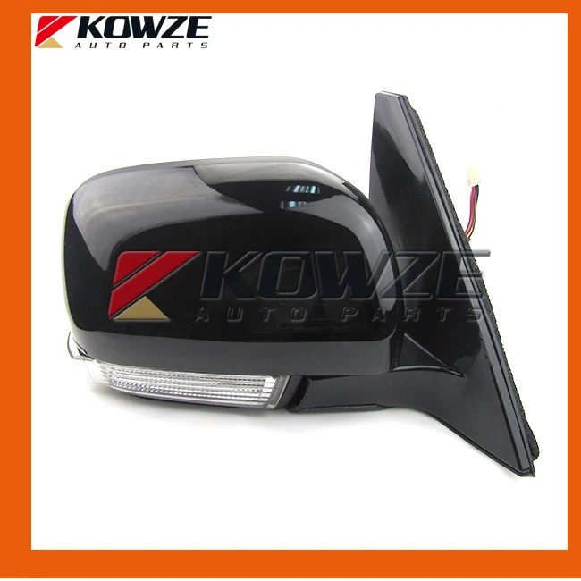 Black Electric Control Heat Fold Door Rearview Mirror With Signal Lamp