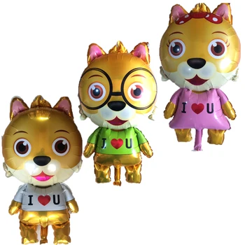 

1PC New I LOVE YOU Glasses Dog Aluminum Balloon Children's Birthday Party Wedding Decoration Toys For Kids Helium Foil Balloons