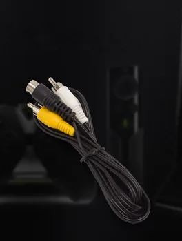 

FZQWEG 1.5M High quality AV Cable 3 pin for SEGA Mega Drive 2 RCA Cord for SEGA Genesis 2 Black