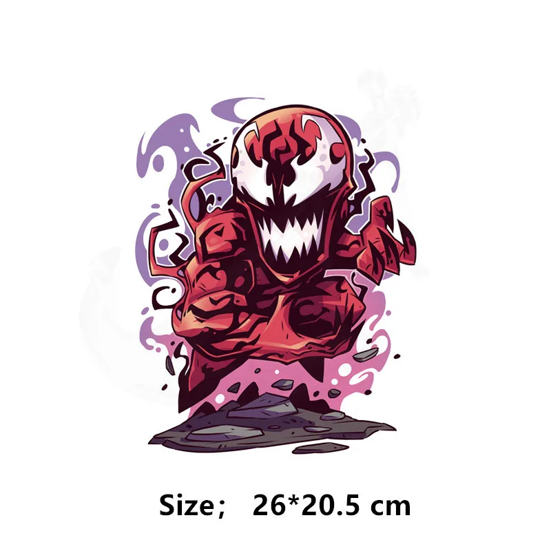 Из мультфильма, популярная яркая детская одежда с рисунком «Демон» venom переводная картинка заплатка для одежды DIY Детская Футболка Толстовка на заказ заплаты одежды termoadhesivos передачи