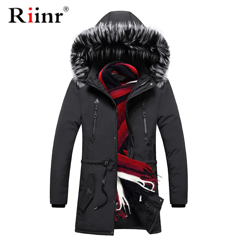 Riinr Winter Men Warm Thick Parkas 2019 Winter Male Jacket Padded Casual Hooded Parkas Men's Fashion Parkas Overcoats Clothing