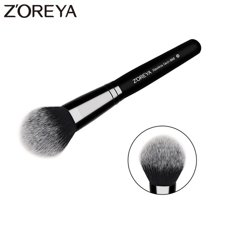 

ZOREYA Brand Flawless Face Brush Super High Quality Fiber Hair Black Wooden Handle Powder Blush Bronzer Brushes For Ladies
