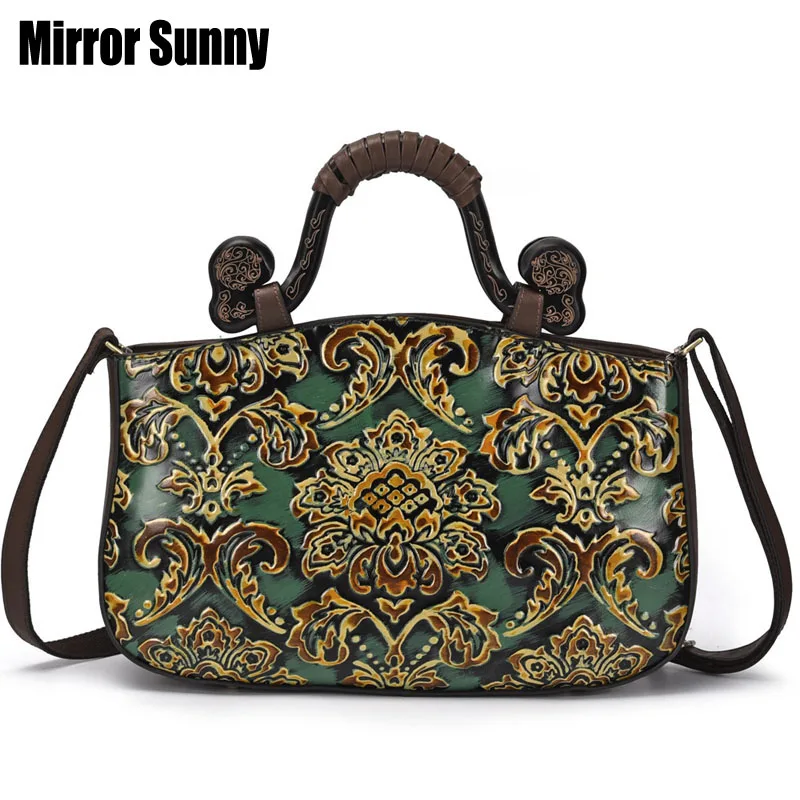 

Real Genuine Leather Luxury Brand Handbags Vintage Cowhide Debossed Women Bags Designer Female Crossbody Bag Shoulder Bag Ladies
