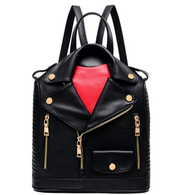 2018 Fashion Unique Clothes Design PU Women Leather Backpack Female