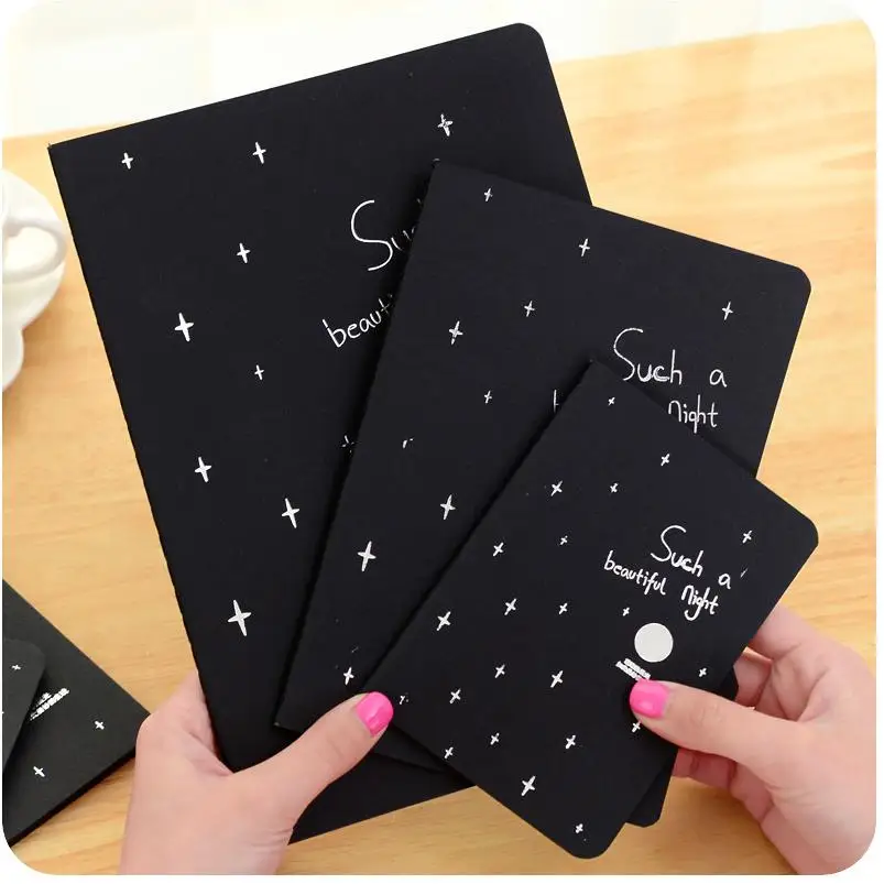 

1pc Black Paper Sketchbook Bullet journal Cute Notebook paper Weekly Planner Accessories Stationery Diary Agenda Travel 01630