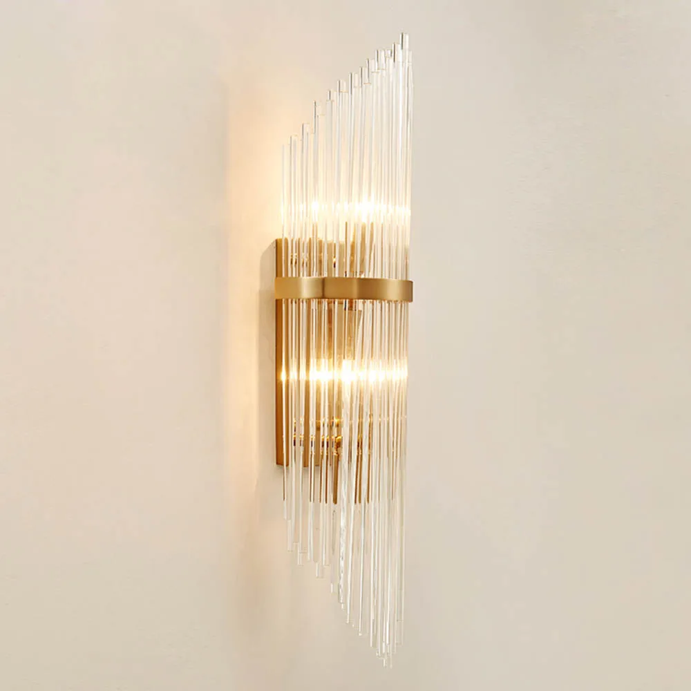 Postmodern Design Luxury Crystal Glass Shade Wall Lamp for Living Room