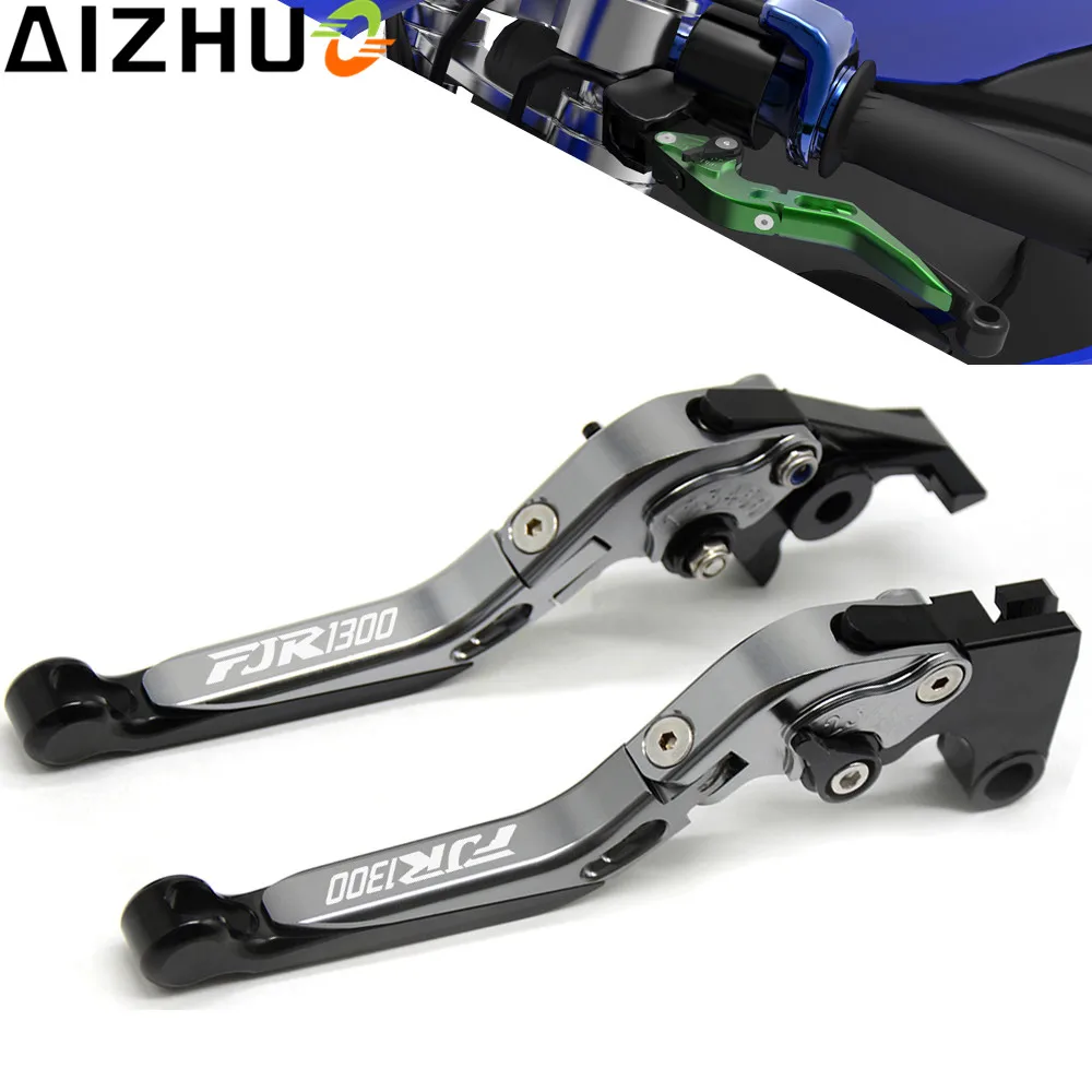 FJR1300 LOGO Adjustable Motorcycle Clutch Brake Lever CNC Aluminum Motorbike Brake Clutch Levers For Yamaha FJR1300 FJR 1300