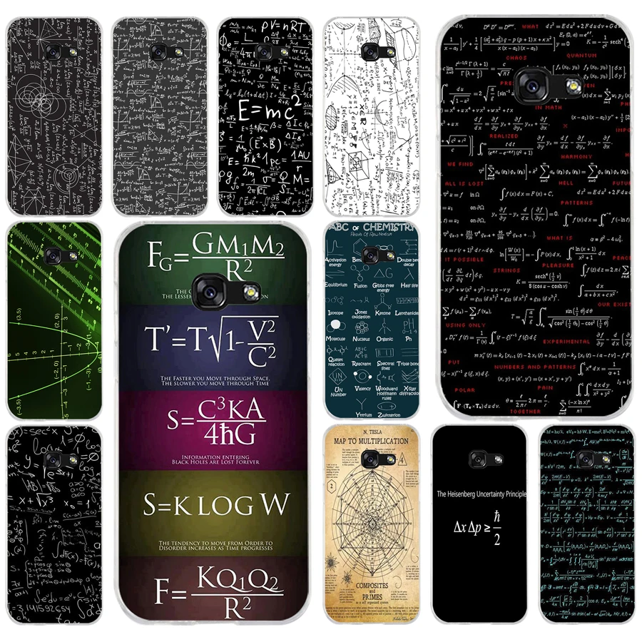 226AQ Mathematics And Physics Formulas Soft Silicone Tpu Cover phone Case for Samsung galaxy a3 a5 2016 2017 a6 A8 2018 | Мобильные