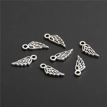 

100pcs Silver Color Angel's Wings Pendant Women Jewelry Fantasy Charms Pendant & Necklaces Pendant For Jewelry Accessories A2752