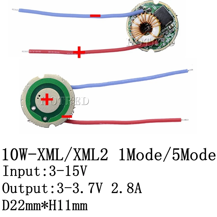 

2pcs/lot,5 Mode/1Mode Constant Current 2800mA DC 12V XML T6 Led Driver For Cree XML XM-L2 LightingTransformers 5 Mode