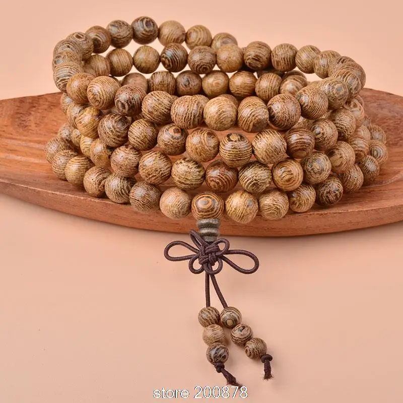 

BRO503 Buddhist 108 Wenge Prayer Beads Mala 6/8mm Fashion Wooden Bracelets