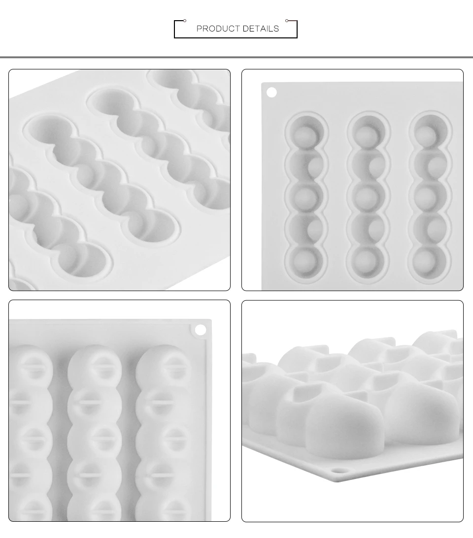 SILIKOLOVE 6 вогнутых шаров длинные полосы-формы силиконовая мышь торт плесень 3d инструменты для выпечки Десерт украшения формы для выпечки для свадьбы