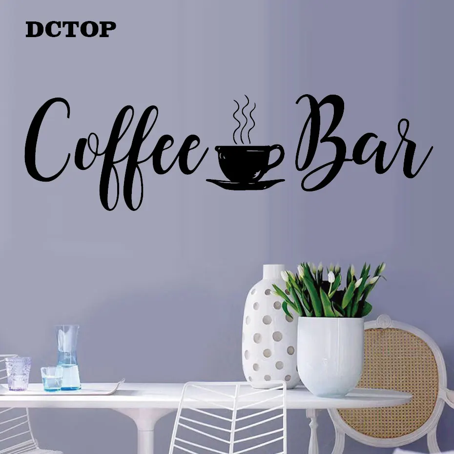 

Coffee Bar Wall Stickers on Fridge Kitchen Dining Room Decals For Coffee Shop Store Vinyls DIY Wall Art Home Decorative Mural