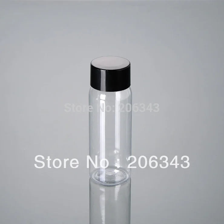 

100ml TRANSPARENT PET BOTTLE or blue toilet water bottle or lotion bottle with black lid