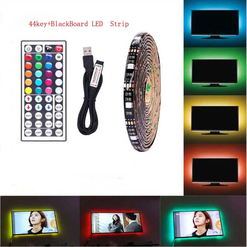

5V USB Power LED Strip light RGB 5050 SMD HDTV TV Desktop PC Screen Backlight & Bias lighting 1M 2M with IR 44key diy car light