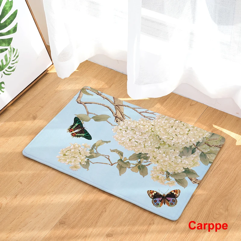 2017 New Home Decor Flower Butterfly Carpets Non slip Kitchen Rugs for