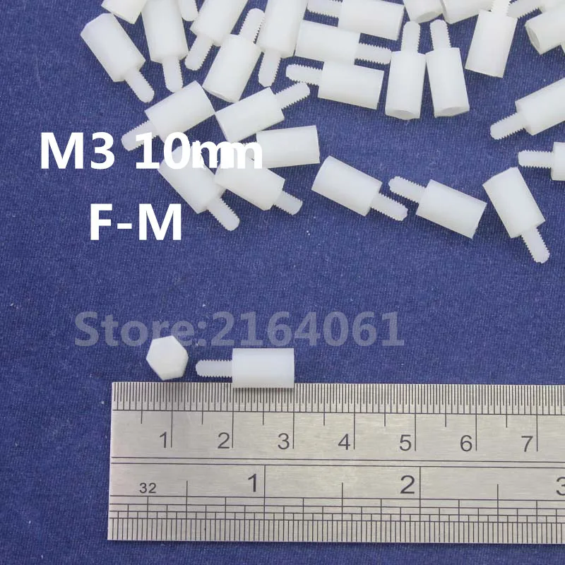 

100pcs M3 6x10mm Nylon White Hex M-F Standoff Support Pole Fasteners PCB Board Screw For DIY #M3