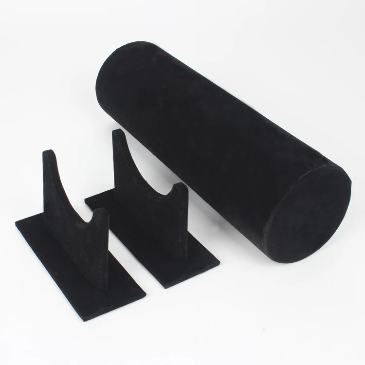TONVIC-Wholesale-Black-Velvet-Headband-Display-For-Headwear-Necklace-Bracelet-Watch-Stand-Holder-Rack-36cm-L