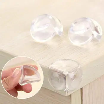 

4Pcs Child Kids Safety Soft Silicone Protector Desk Table Safety Corner E dge Protection Cover Spherical Collision Angle pads
