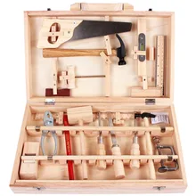 Детская реальная жизнь деревянная столярная коробка инструменты мальчик ролевые игрушки деревянные инструменты набор молоток отвертка ручное обучение