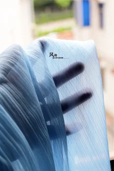 

Summer light fold gauze scarf long dress designer cloth 2 Yards/lot High end Sky blue organza yarn chiffon yarn lace fabric!