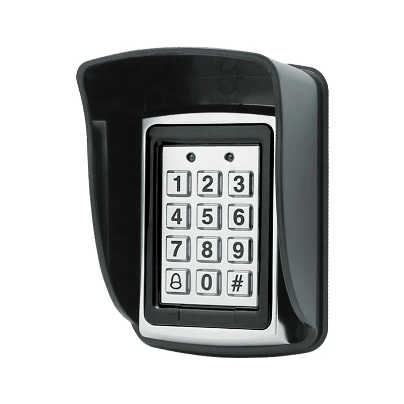 Металлический водонепроницаемый контроль доступа 125 кГц RFID считыватель карт клавиатура с 10 ключами с дождевиком система контроля допуска к двери - Цвет: 7612 with cover