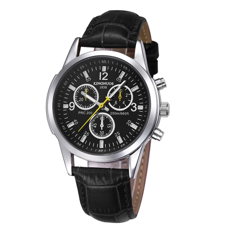 

Quartz Watch Multi-function Sports Men Wristwatch Waterproof Leather Strap Decoration Dials Male Clock Fashion relogio masculino