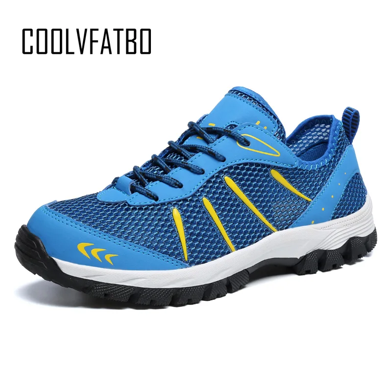 

COOLVFATBO Men Hiking Work Shoes Lightweight Reflective Breathable Casual Sneaker breathable shoes Big Size 48