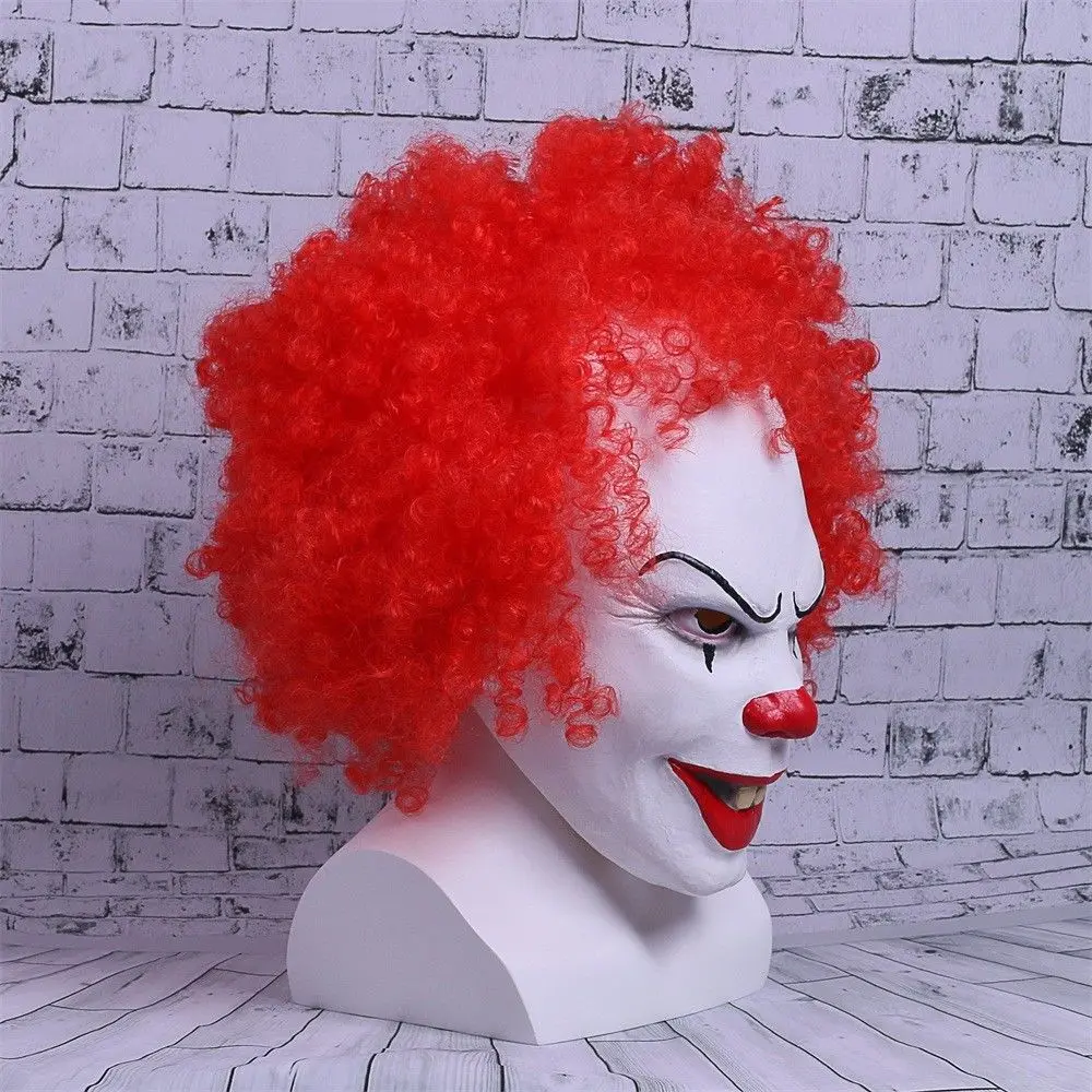 Red Stephen King's It Mask Cosplay Pennywise Clown Halloween Joker Mask Prop New3