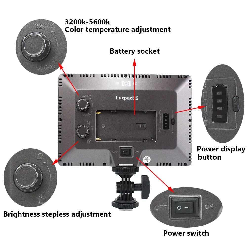 Pro Ультра тонкий Luxpad22 Ra95 светодиодный видео-светильник двухцветный 3200 K-5600 K светодиодный светильник ing для Canon Nikon sony DSLR камеры DV