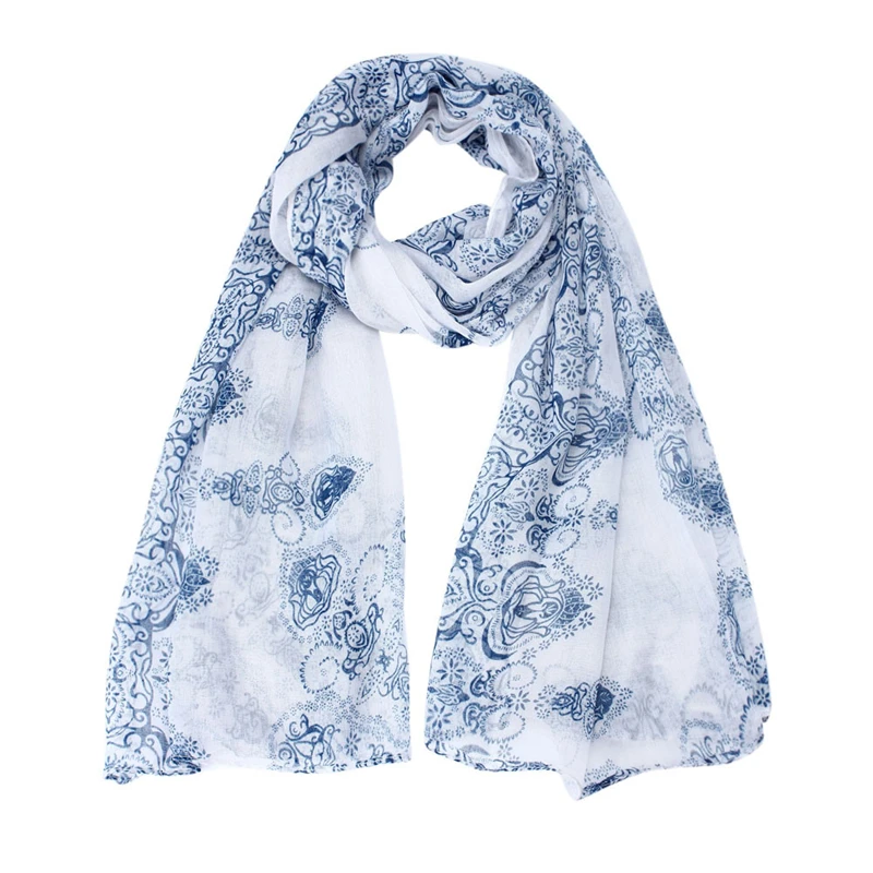

Fashion Print Women Scarves New Design Ladies Solid Color White,Navy,Green,Pink Shawl Female Bufanda Mujer Voile New Arrival2018