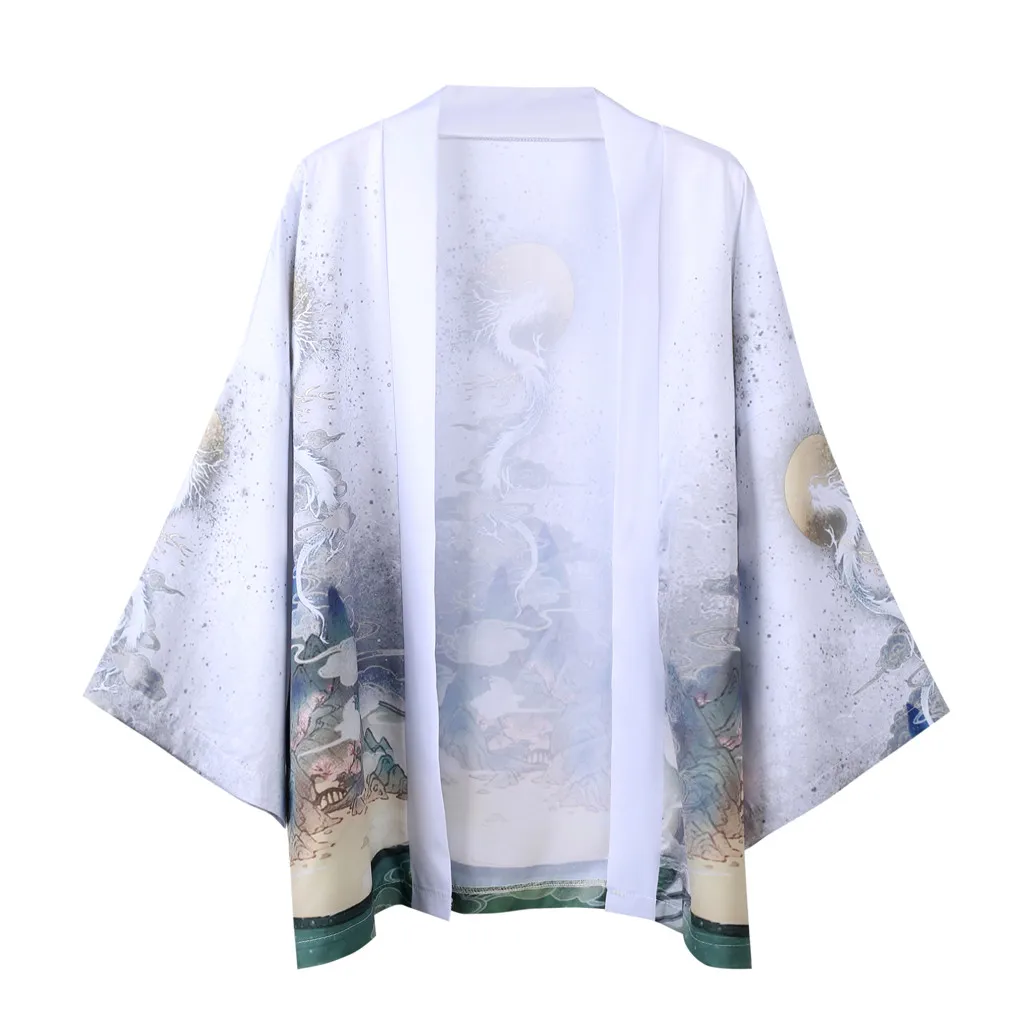 

Feitong Lovers Fashion Retro Robe Loose National Print Short Sleeve shirt Top Blouse Casual Handsome Men Shirt