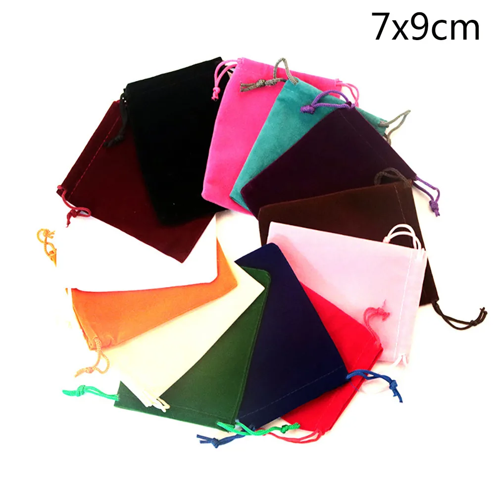 

10 Pcs/set 8Colors Bags Luxury Quality Wedding Jewellery Favour Pouch 7x9cm Home Organization F112