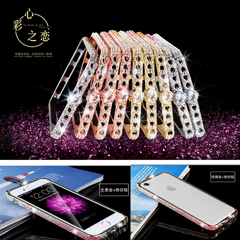 Ультратонкая авиационная алюминиевая Накладка для iPhone 7 8 Bling Diamond В Форме Призмы