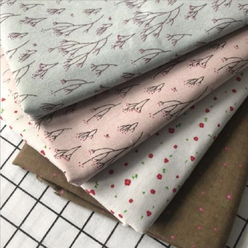 

Linen Cotton Fabric Twig Flower Printed Linen Canvas Fabric DIY Sewing Quilting Abrasion Resistant Tablecloth Storage Bag Fabric