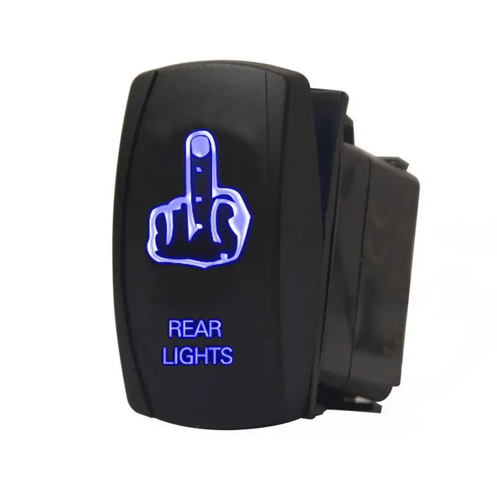 

EE support Auto Car Motor 12V 20A Toggle Rocker Switch Blue LED Bumper Light Rear Lamp Sales XY01