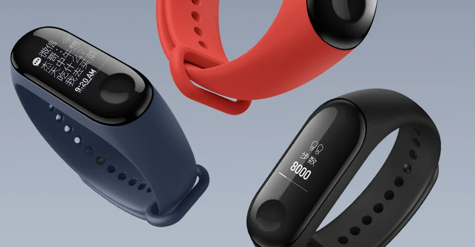 Xiaomi Mi band 3 0,7" OLED большой сенсорный экран новые умные браслеты браслет