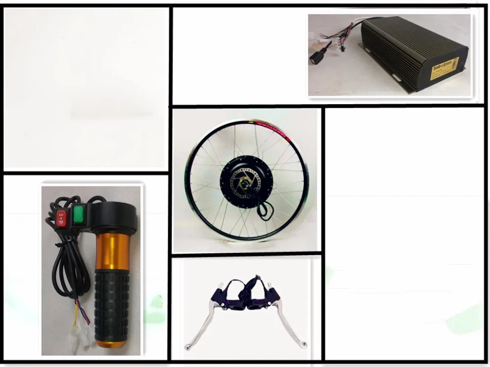 Flash Deal 90Kph 72V 2200W  electric bike conversion kit with 45H magnets 3000W motor,sine wave controller for rear electric bicycle 1