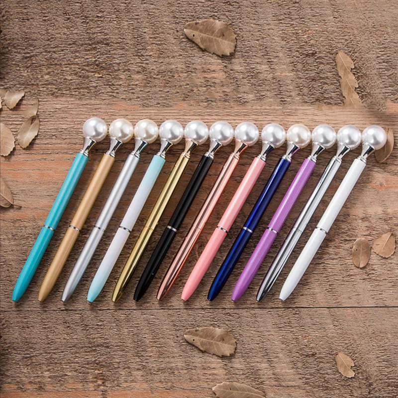 Kawaii-Ballpoint-Pen-Fashion-Girl-pearl-Metal-Pen-Material-Escolar-Bolis-Escolares-Novelty-for-Writing-Stationery - 