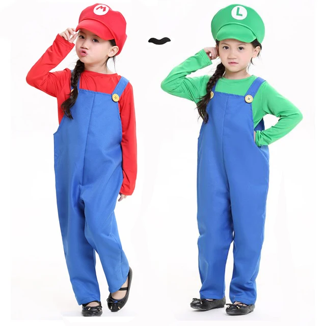 mario and luigi costumes kids super mario brosbrothers funy cosplay costume cute child fancy