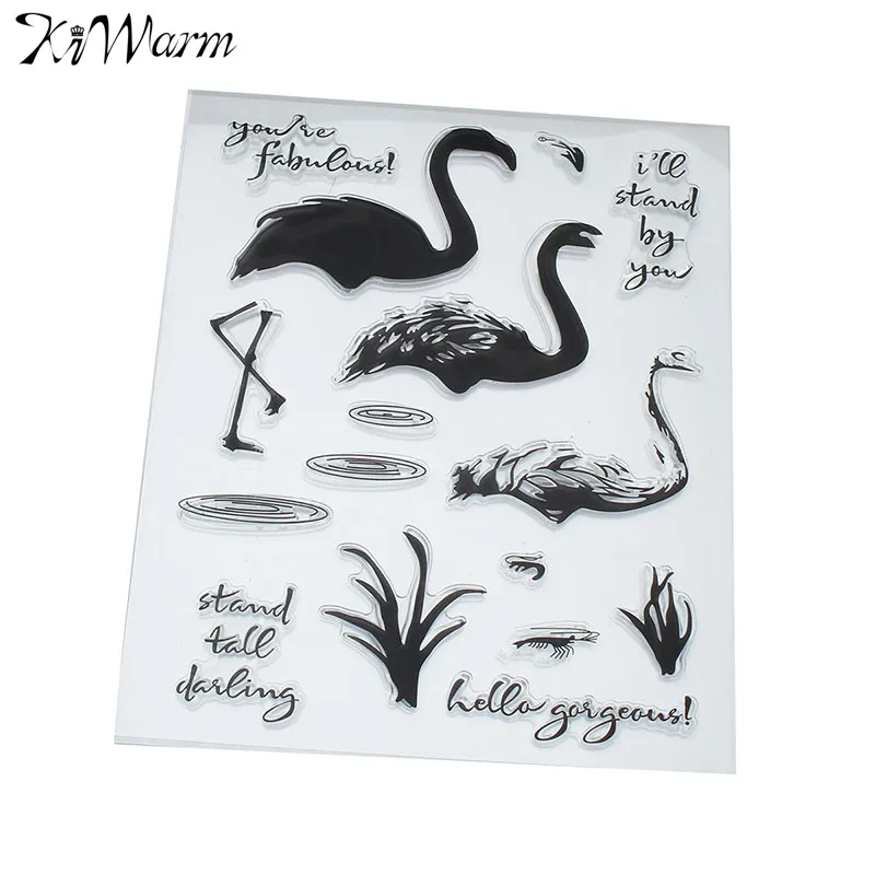 

1Pcs The Swans Transparent Clear Silicone Stamp Seal for DIY Scrapbooking Photo Album Diary Card Decorative Clear Stamp Sheets